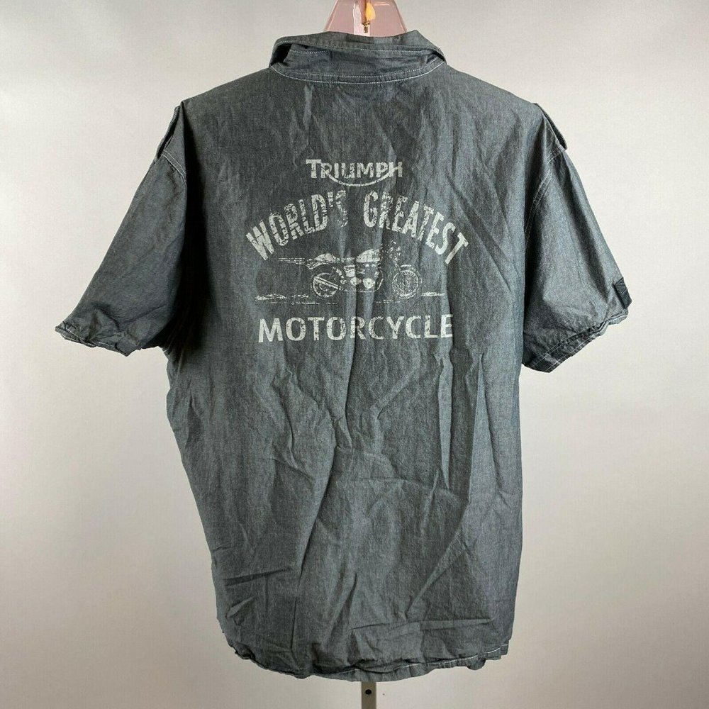 Triumph Motorcycles Gray Button Down Shirt XXL